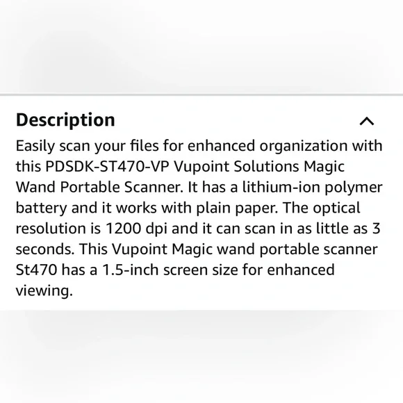 NEW! VuPoint Magic Wand portable handheld scanner and auto feed dock